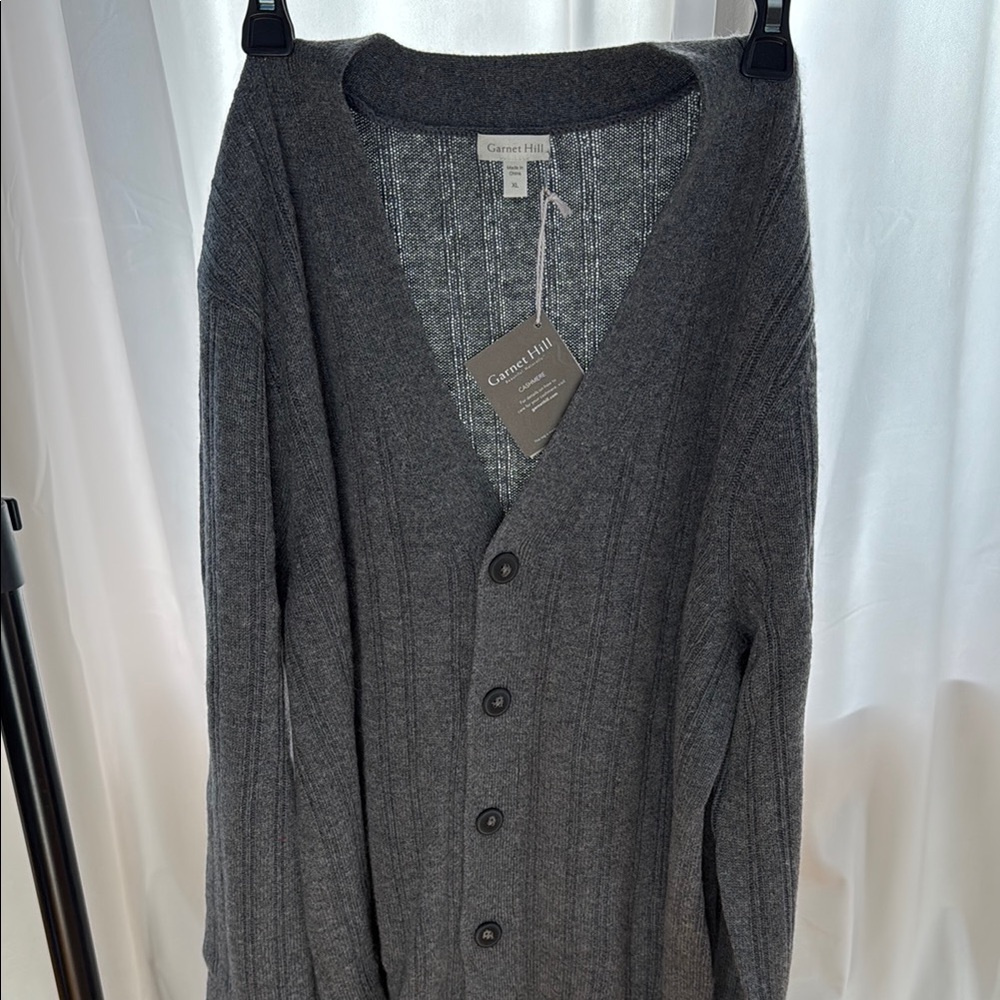 Garnet Hill Gray Cardigan Sweater